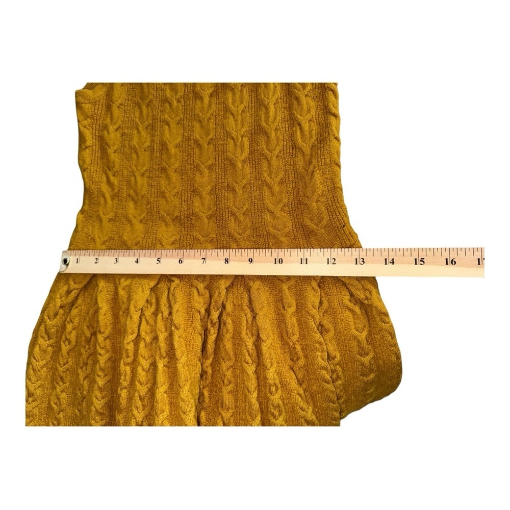 Anthropologie Far Away From Close Wool Sweater Dress Mustard  pleated size M - Picture 6 of 10